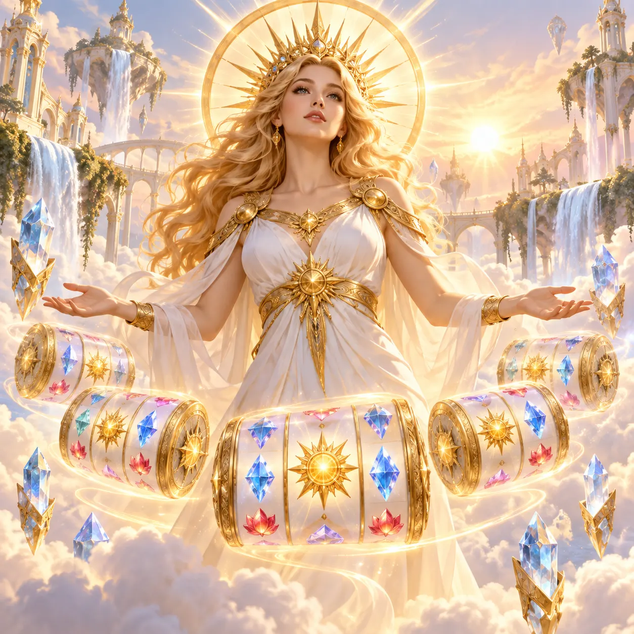 Solar princess above fantasy reels